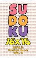 Sudoku 16 x 16 Level 3: Medium Hard! Vol. 11: Play 16x16 Grid Sudoku Medium Hard Level Volume 1-40 Solve Number Puzzles Become A Sudoku Expert On The Road Paper Logic Games