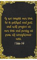 If we confess our sins, he is faithful and just and will forgive us our sins and purify us from all unrighteousness. 1 John 1