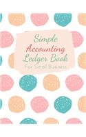 simple accounting ledger book for small business: Log & Track & Record Debits & Credits The Fast and Easy Cash Book Accounts Bookkeeping Journal for Small Business and office log.Pastel cover design