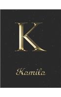 Kamila: 1 Year Daily Planner (12 Months) - Yellow Gold Effect Letter K Initial First Name - 2020 - 2021 - 365 Pages for Planning - January 20 - December 20 