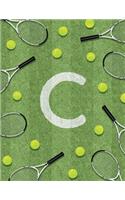 C: Monogram tennis court sport theme composition notebook. Great gift for sports men, women, children and students. 100 College Ruled / Lined Pages 8.5