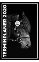 Terminplaner 2020: Jahresplaner von September 2019 bis Dezember 2020 mit Pferd - Planer mit 174 Seiten in weiß im Format A5 mit glänzendem Soft Cover.