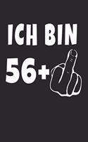 Ich Bin 56 + Mittelfinger: Notizbuch - (A5) 6x9 Zoll - Kariert - 120 Seiten - Geburtstags Geschenk