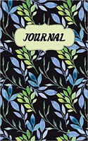 Journal: Delicate Blue and Green Watercolor Leaves, Garden Planner, Notebook for Nature Lovers, Personal Diary, 120 Lined Pages, "6 x 9"