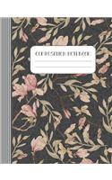Composition Notebook: Ginkgo Botanical Asian Floral Japanese Art Elegant Flower Graphic Women Girls Student Composition Notebook Journal, 100 Pages 7.44 x 9.69" School Co