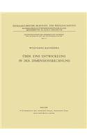 Aoeber Eine Entwicklung in Der Dimensionsrechnung