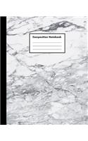 Composition Notebook: Marble, Gray and White, College Ruled, 110 pages - Stylish Classic Journal Notebook for Home Work Office Business or Students (7.5 x 9.25 in)
