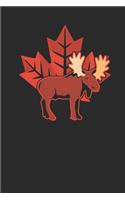 Moose Maple Leaf: Blank Lined Notebook (6" x 9" - 120 pages) Amazing Canada Notebook Design for Gift / Daily Journals / School