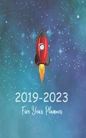 2019-2023 Five Year Planner: 5 Years Plan Monthly Schedule Organizer Agenda Logbook and Calendar 60 Months Rocket Galaxy Cover