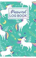Password Log Book: Geometric Unicorn Pattern Internet Password Keeper Journal Online Username Login Notebook Organizer Hand Lettered Script Calligraphy