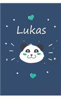 Lukas: Ein Personalisiertes Panda Tage-/Notizbuch Mit Dem Namen Lukas Und Ganzen 100 Linierten Seiten Im Tollen 6x9 Zoll Format (Ca. Din A5). Optimal ALS S
