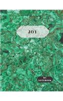 My Notebook Joy: Notebook with a motivating word, Inspirational Quote Notebook, Journal For Girls, Women, Man - Lines 8.5 x 11, 100 pages - Green Granite Cover