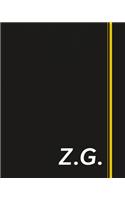Z.G.: Classic Monogram Lined Notebook Personalized With Two Initials - Matte Softcover Professional Style Paperback Journal Perfect Gift for Men and Women