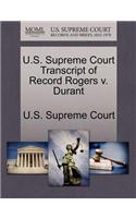 U.S. Supreme Court Transcript of Record Rogers V. Durant