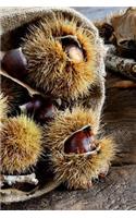 Chestnuts on a Wooden Table in Autumn Journal: 150 Page Lined Notebook/Diary