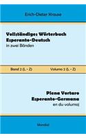 Vollständiges Wörterbuch Esperanto-Deutsch in zwei Bänden, Band 2 (L - Z)