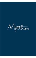 Matthias: notebook with the name on the cover, notebook for notes, Journaling