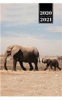 Elephant Mammoth Week Planner Weekly Organizer Calendar 2020 / 2021 - Parent and Child