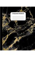 Composition Notebook: Yellow Black Marble: College Ruled Blank Lined Cute Notebooks for Girls Women Teens Kids School Writing Notes Journal (7.5 x 9.25 in)