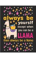 Always be yourself except when you can be a llama then always be a llama