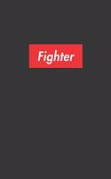 Fighter Notebook: Lined Journal, 120 Pages, 6 x 9, Affordable Red Box Logo Style Gift Journal Matte Finish