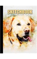 Sketchbook: Dog Cover Design - White Paper - 120 Blank Unlined Pages - 8.5" X 11" - Matte Finished Soft Cover