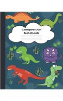 Composition Notebook: Wide Ruled Dinosaur Composition Notebook II