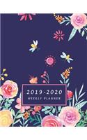 2019-2020 Weekly Planner: Large Two Year Planner with Floral Cover and Coloring Pages (Volume 2)