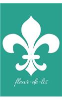 fleur-de-lis - Persian Green Lined Notebook with Margins