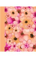Sketchbook: Watercolor Flower Petals (Orange) 8x10 - Blank Journal with No Lines - Journal Notebook with Unlined Pages for Drawing and Writing on Blank Paper