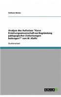 Analyse des Aufsatzes 