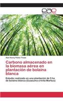 Carbono almacenado en la biomasa aérea en plantación de bolaina blanca: (Spanish)
