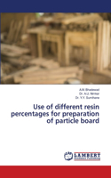Use of different resin percentages for preparation of particle board