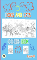 Dogs and cats coloring book
