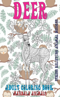 Adult Coloring Book Mandala Animals - Stress Relieving Animal Designs - Deer