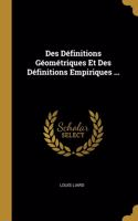 Des Définitions Géométriques Et Des Définitions Empiriques ...