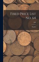 Fixed Price List No. 64; 1960