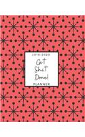 Get Shit Done!: Fun 18-Month Weekly and Monthly Planner/Calendar July 2019-Dec 2020 Vintage Red with Pattern