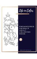 ENDANGERED ANIMALS ADULT COLORING BOOK (Book 8)