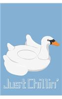 Just Chillin' Swan Journal: A Blank Lined Notebook and Funny Saying Journal with a Swan Cover