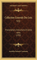Collection Generale Des Loix V11