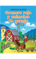 Libro para colorear granero rojo y animales de granja
