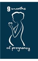 9 moths of pregnancy.: Notebook lined for Pregnant woman write your memories event Before the baby came.