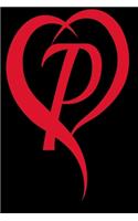 Monogram Initial Letter P Adorable Heart Red and Black: : In My Heart letter initial Personalized Name Letter P, Cute funny gift for Girlfriend Boyfriend Women Wife Husband Teens Students Girls for Home S