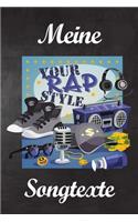 Meine Songtexte: Notizbuch - Songbook - Perfekt zum Songtexte schreiben - Song - Writing - Geschenk für Kinder Künstler und Erwachsene