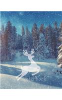 Sketchbook: Notebook Winter/snow/ Deer / fawn/Sketchbook Winter/ Notebook Journal Winter Workbook Diary / Christmas Notebook/ Gift /Composition Blank 8x10 120 p