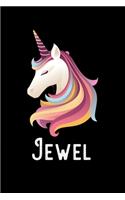 Jewel: Journal (Diary, Notebook) Personalized Custom Name Unicorn Birthday Gift for Girls and Women