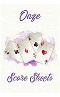 Onze Score Sheets: A pad of scoresheets: Perfect for scorekeeping: Watercolor playing card cover
