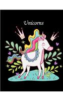 Unicorns: Unicorn Notebook (Composition Book Journal) (8.5 x 11 Large) notebook paper reinforced holes, notebook college ruled, Dotted Grid Eco-Friendly Noteb