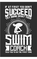 If At First You Don't Succeed Try Doing What Your Swim Coach Told You To Do The First Time